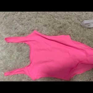 Pink full piece bathing suit